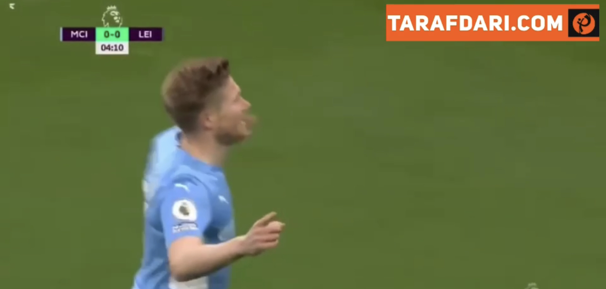 گل دی‌بروین به لسترسیتی (منچسترسیتی 1-0 لسترسیتی) 